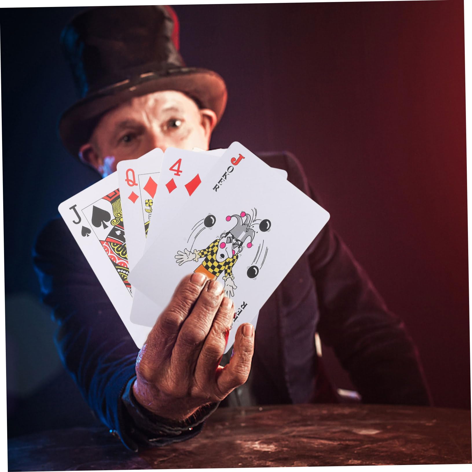 BESTonZON Carte da Gioco Poker Giganti 8 Volte, Carta Patinata Bianca | Uso Domestico e Outdoor, Lavorazione Fine, Formato Portatile, per Adulti