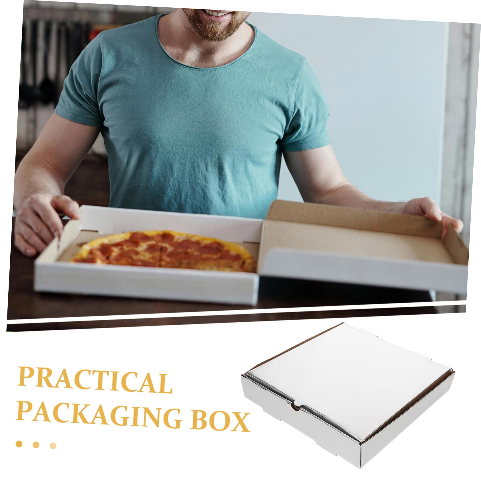 Sosoport 10 pezzi Scatole Pizza da Asporto Cartone Riciclato e Alluminio Contenitori Pizzeria Resistenti e Leggeri per Catering e Ristoranti