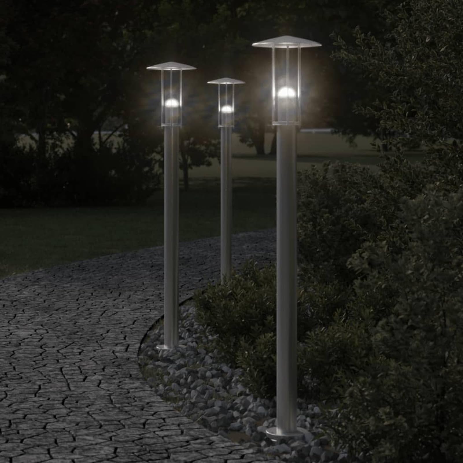 ZEYUAN Lampada da Terra per Esterni Argento 100 cm in Acciaio Inox,Lampade da Terra,Lampada da Terra Moderna,Lampade da Terra per Soggiorno-4006351