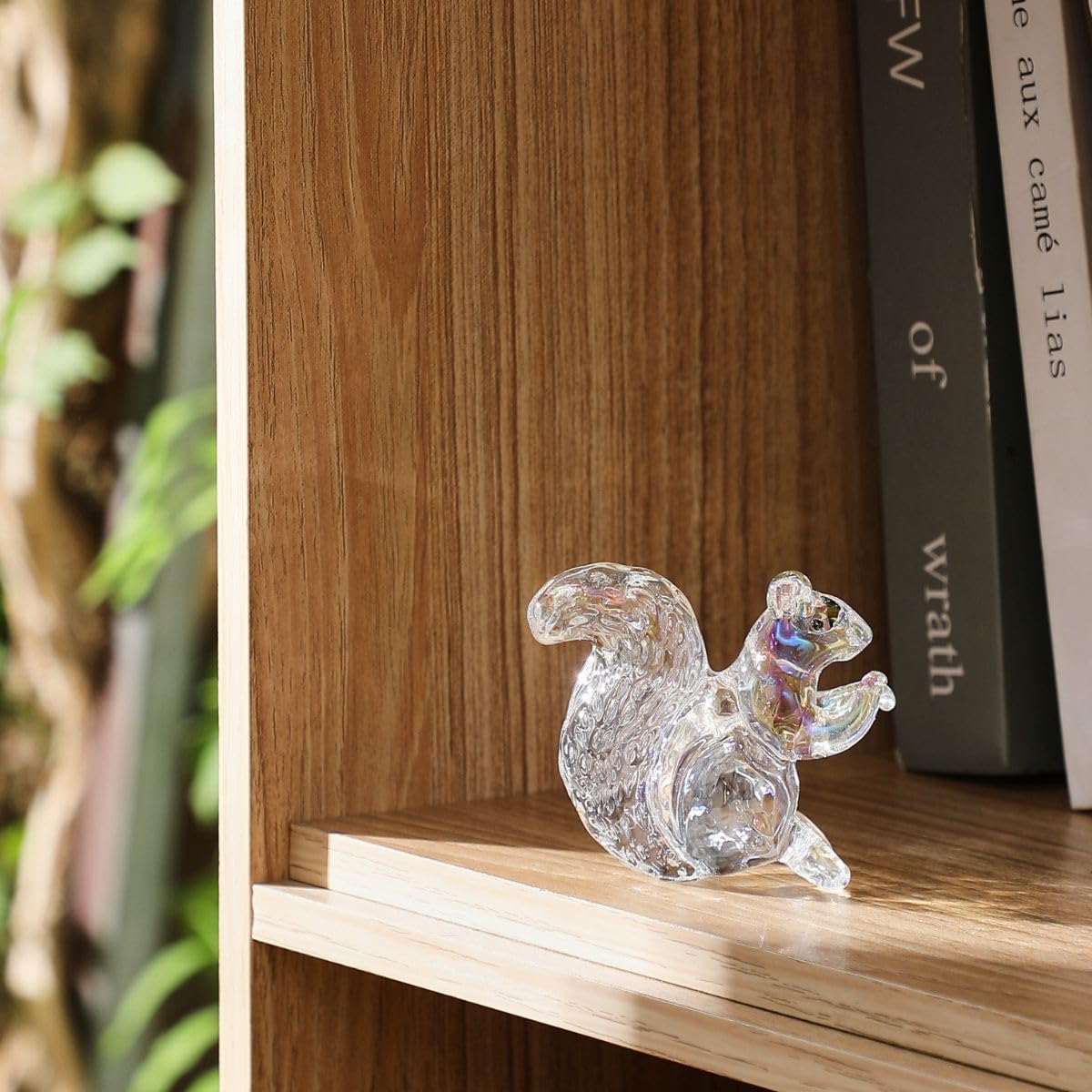 Amazon.co.jp: クリスタルガラスリスの置物ダズルクリアリスの装飾像