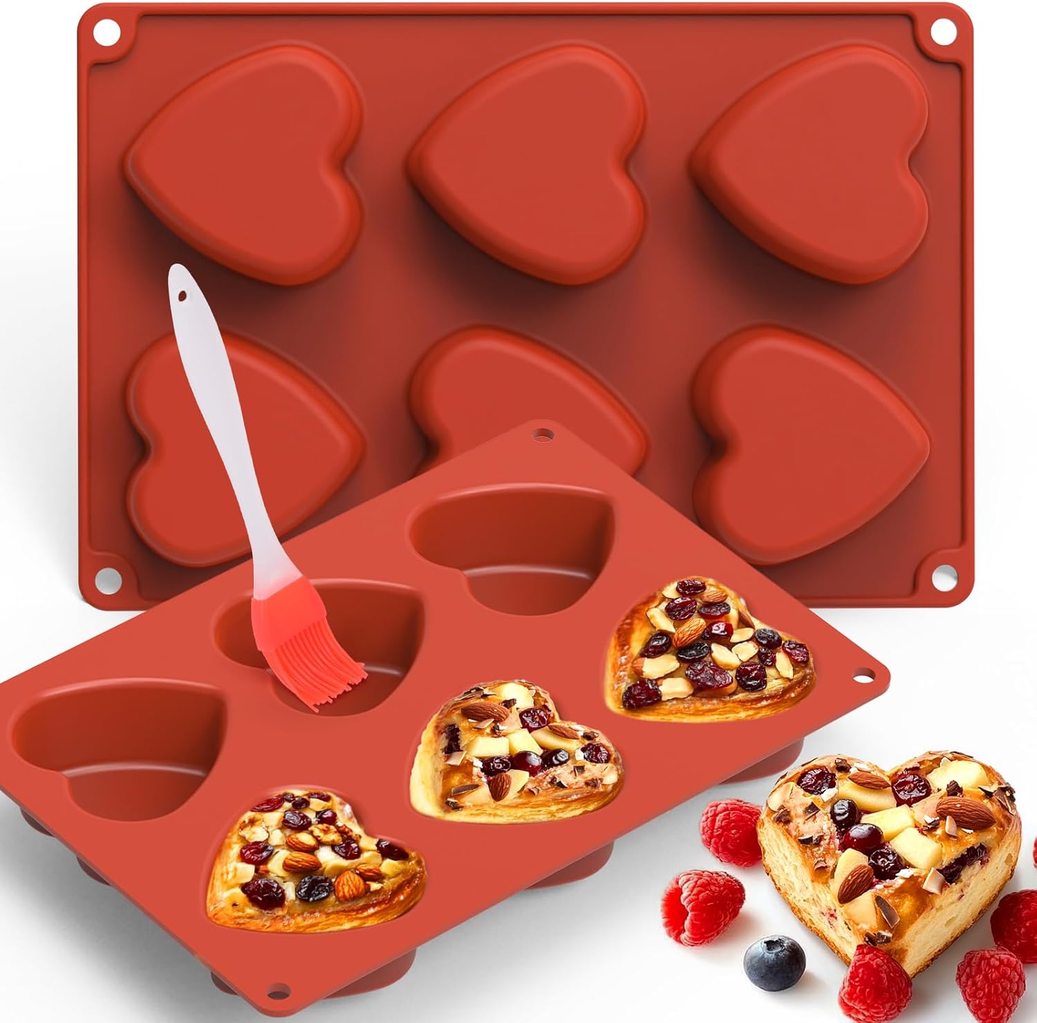 BABORUI 12 Cavities Heart Molds Silicone, Nonstick Jordan Ubuy