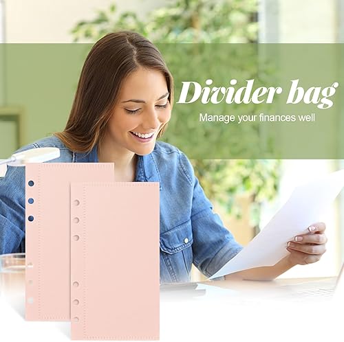 Miniatura 2 de Buqoo Bolsillos para carpetas A6, 10 unidades, 6 anillas, bolsa de documentos de PVC, organizador de carpetas de archivos, bolsas de almacenamiento