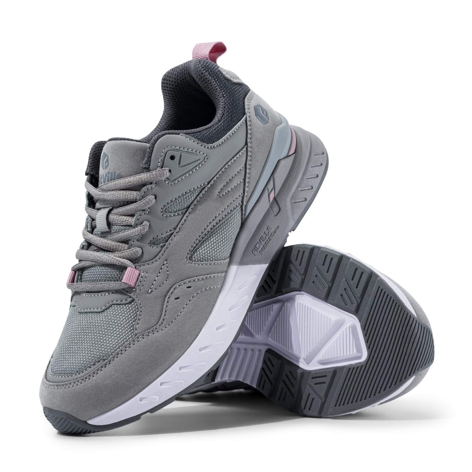 FitVille Chaussures de Marche Femme Extra Larges Baskets Mode Confort Sneakers pour Pieds Larges et Plats