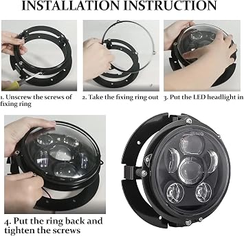 Universal Round 5 3/4 5.75 Inch Motorcycle Headlight Mounting Bracket Headlamp Mount Brackets Ring bracket light Fog Light Bracket(1PC silver)