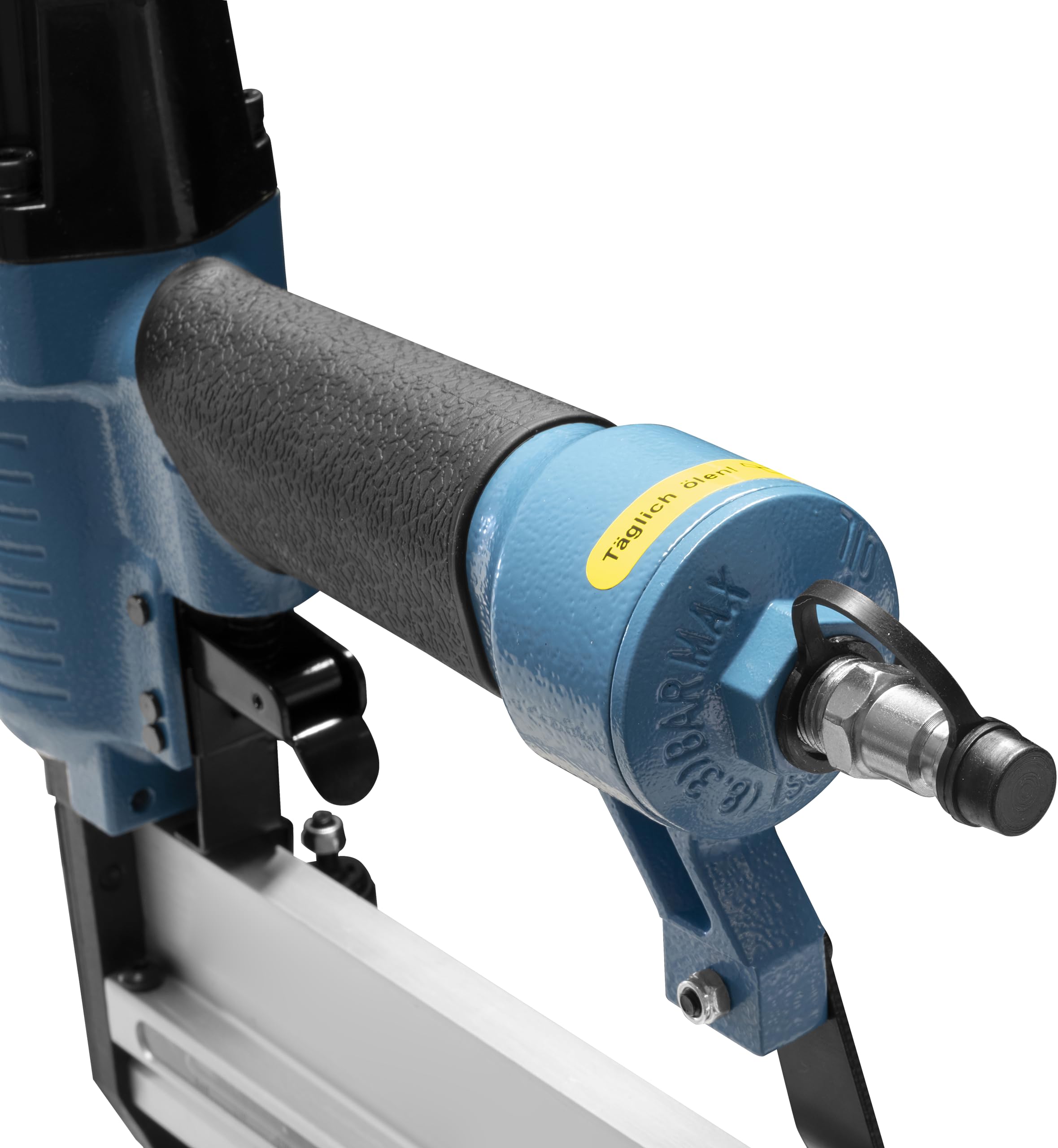Güde Druckluft-Klammergerät/Nagler (max. 6 bar, Test GUT - SEHR GUT, Tiefenkontrollrad, Sicherheitsschlagsperre, inkl. 1500 Klammern (20/32/40 mm) & 2000 Stifte (25/40 mm), Ölflasche, Tragekoffer)
