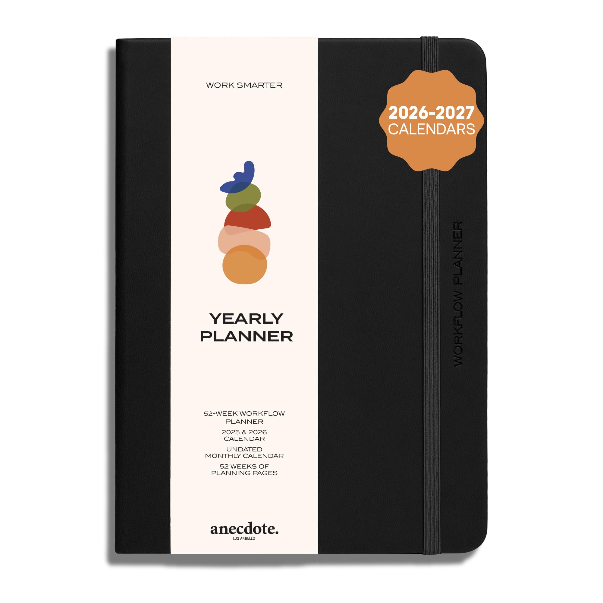 Anecdote Planner w/ 2026-2027 Calendar Yearly Planner Vegan Leather Cover