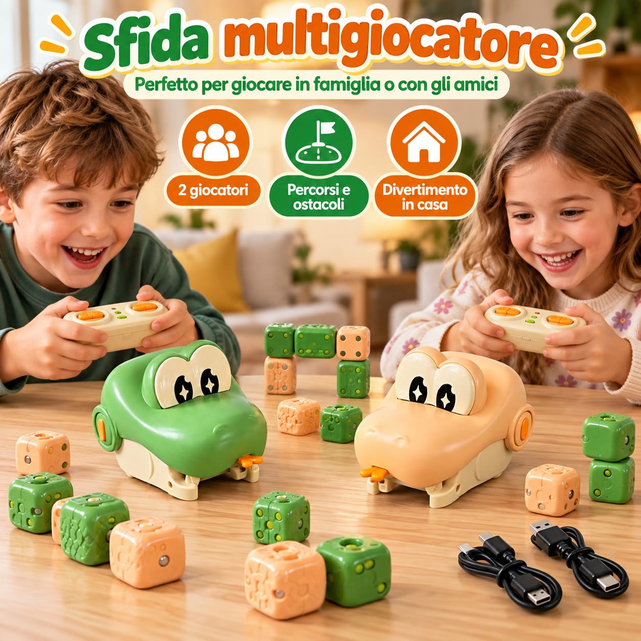2 Pezzi Gioco Serpente Magnetico, Serpente Telecomandato che Mangia, Serpente giocattolo magnetico telecomandato con luce e suono