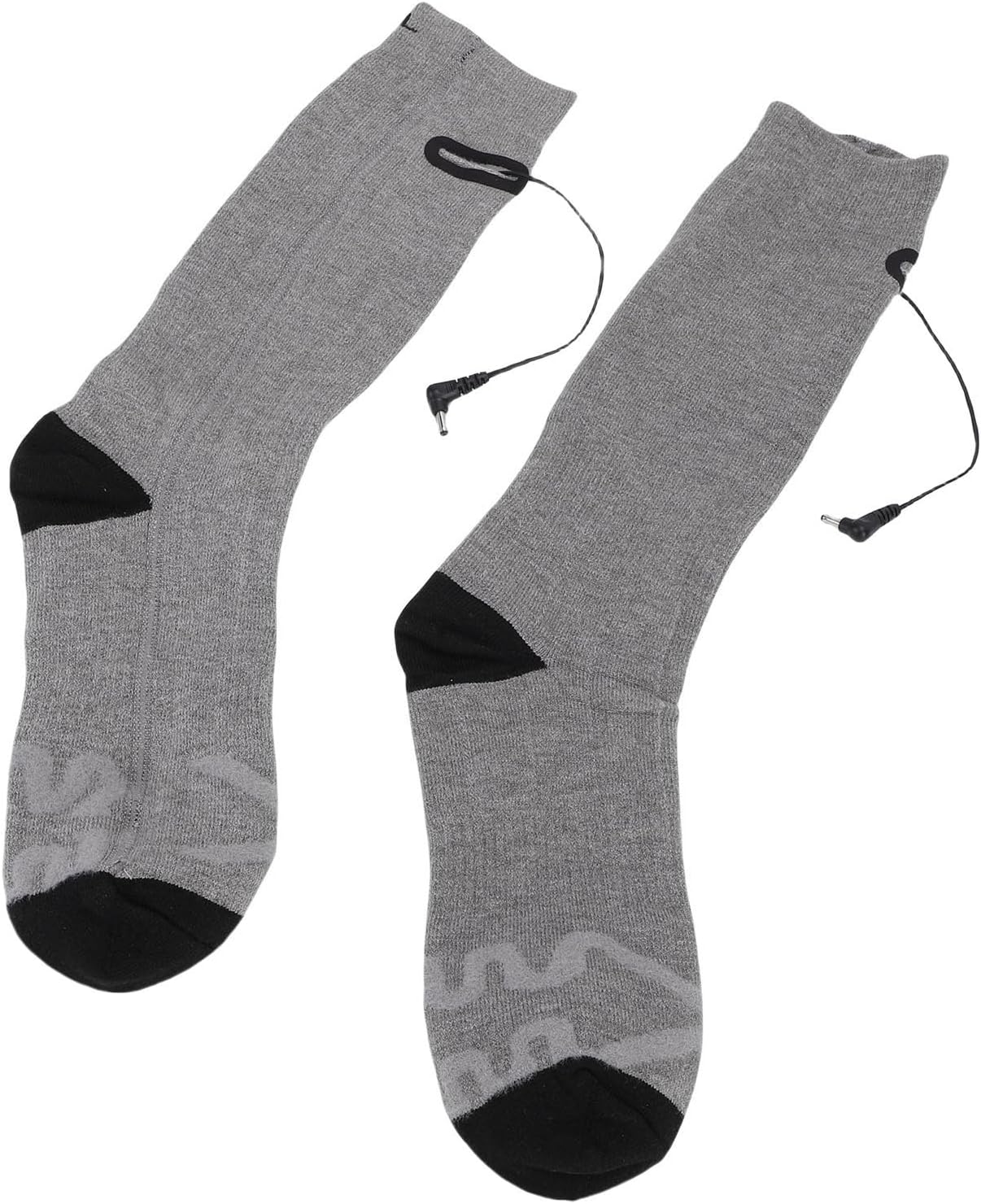 1 Pair Electric Heated Socks Dual Side Heating Thermal Socks for Winter 3 Gears Temperature 2Pcs 4000mAh Battery Gray