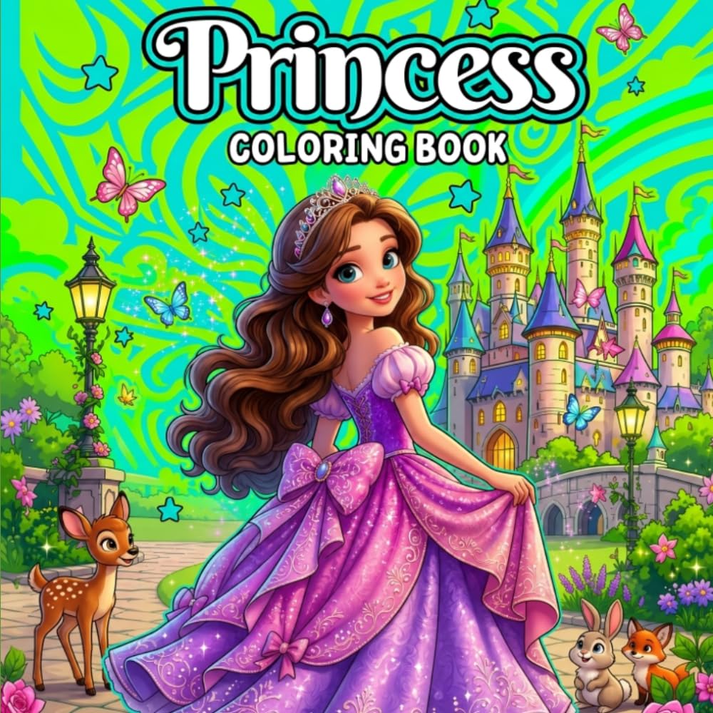 Princess Coloring Book for Girls Ages 4-8: Beautiful Princesses, Magical Castles, Enchanted Gardens and Fairytale Adventures