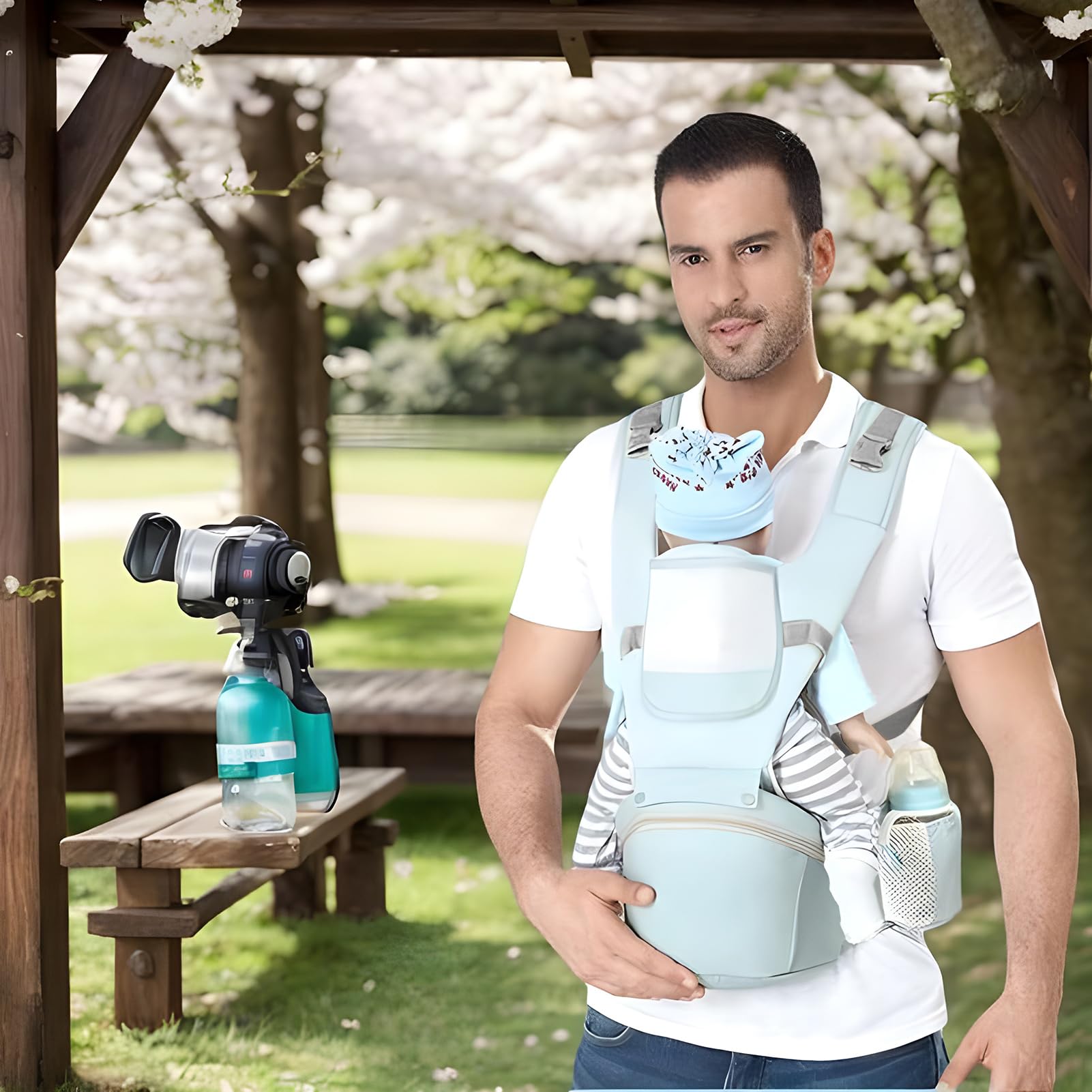 Porte-Bébé pour Papa Harnais Réglable Léger pour Poussette