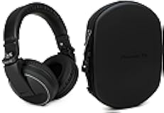 Pioneer DJ HDJ-X5 Professional DJ Headphones - Black Bundle with DJ HDJ-HC02 DJ Headphones Case