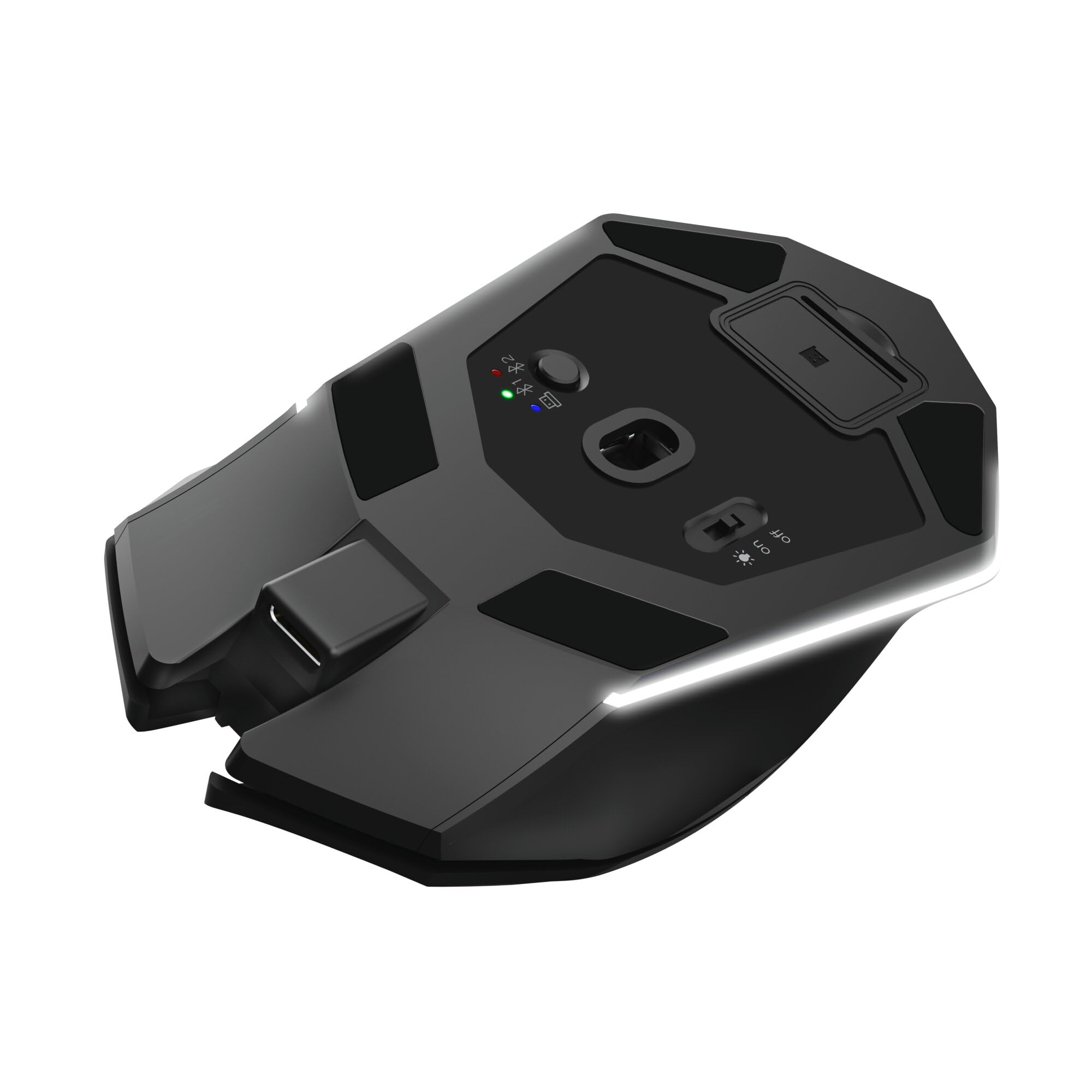 GXTrust 122 Felox+ Ratón Inalámbrico Gaming Bluetooth + 2.4GHz, Batería de 40h, 12K dpi, Iluminación LED Multicolor, 6 Botones, Ratón Gaming para Portátil, PC, Windows con USB-A Receptor, Negro — view 16