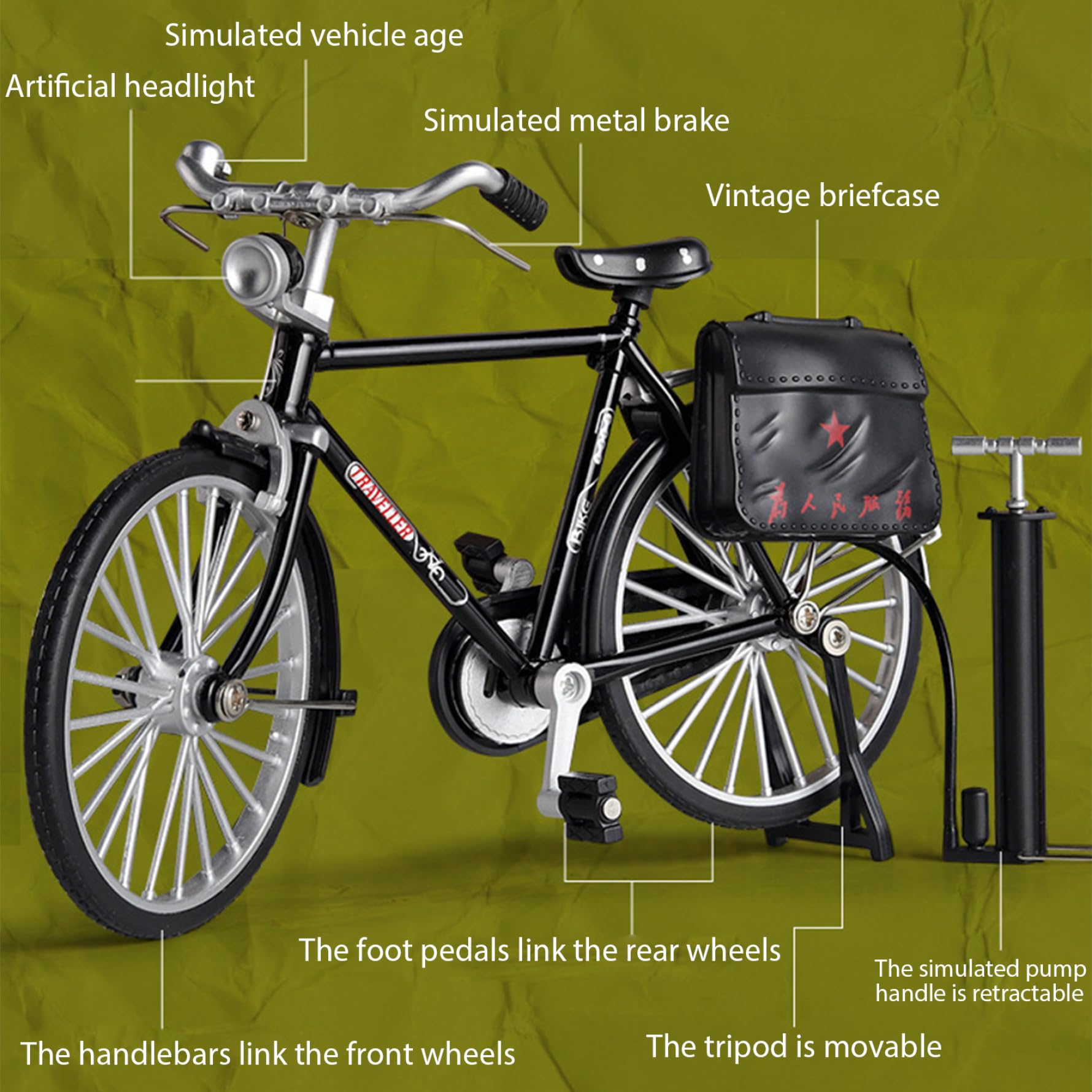 Lot de 51 mini vélos à monter soi-même, échelle 1:10, en alliage avec gonfleur et mallette, décoration de table