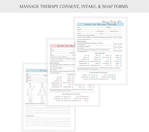 Miniatura 9 de Masajista Terapeuta Consumo de Cliente, Consentimiento, Notas de Jabón Combo Masculino y Femenino  Formularios con Historial Médico Tratamiento y