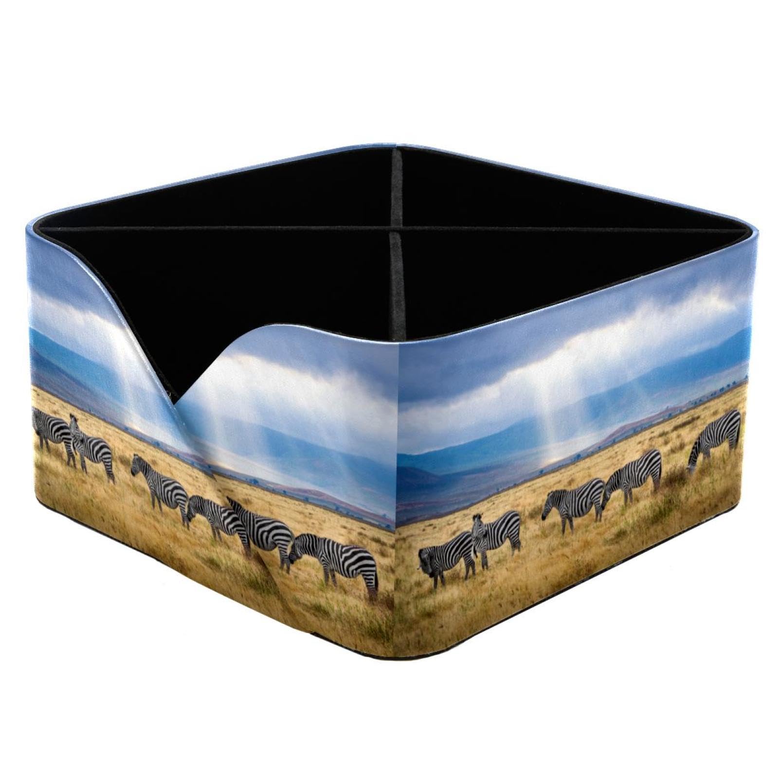 Organiseur de bureau 4 compartiments Zebras on the Prairie pour libérer de l'espace