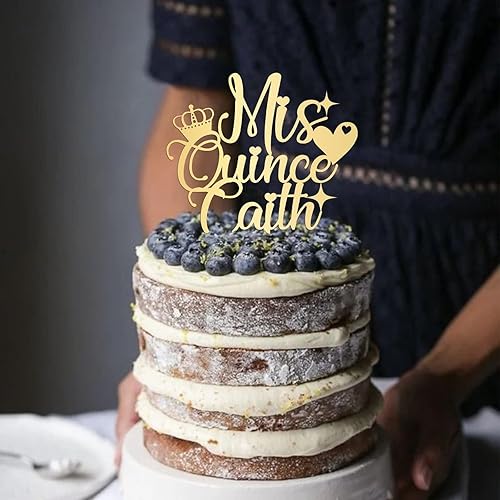 Miniatura 6 de Customized Happy Birthday Cake Topper Pick Double Sided Cupcake Topper Mis Quince Happy 15th Birthday Desserts Party Cake Decor for Birthday