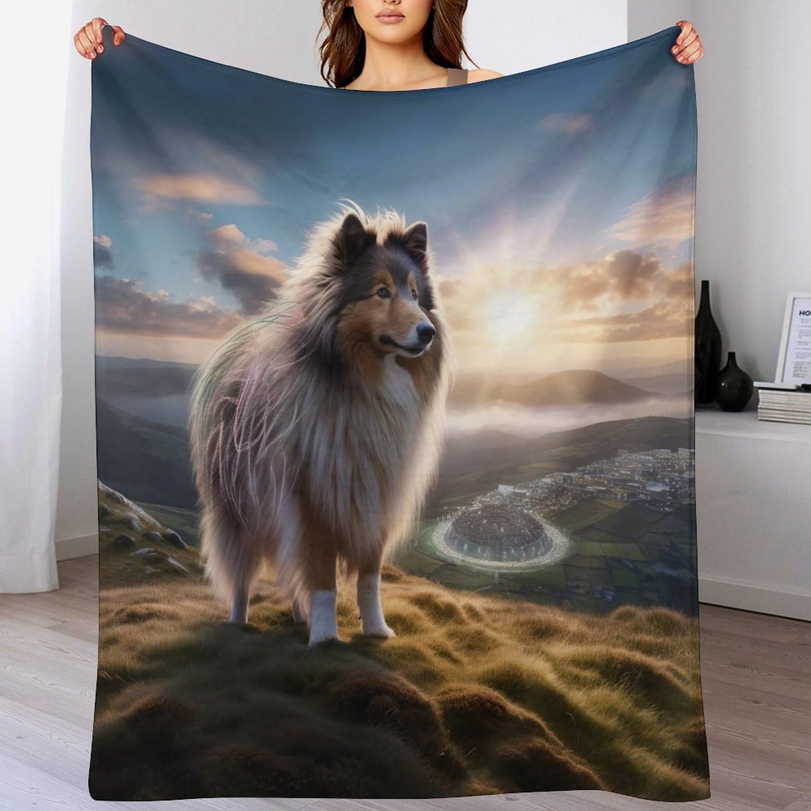 Couverture canapé chien mignon en flanelle super douce et moelleuse pour maison, 150x200cm
