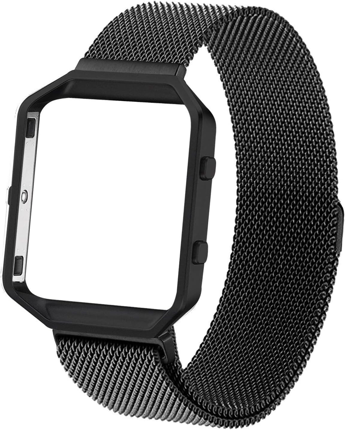 Wongeto Metal Band Compatible with Fitbit Blaze Bands with Metal Frame,Stainless Steel Mesh Loop Adjustable Wristband Replacement Strap for Women Men Compatible with Fitbit Blaze