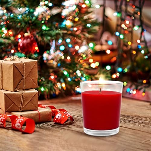 Miniatura 10 de Velas votivas de Adviento moradas y rosas en vidrio, sin perfume, velas de cera de soja de 15 horas para Navidad, mesa de boda, hogar, spa,