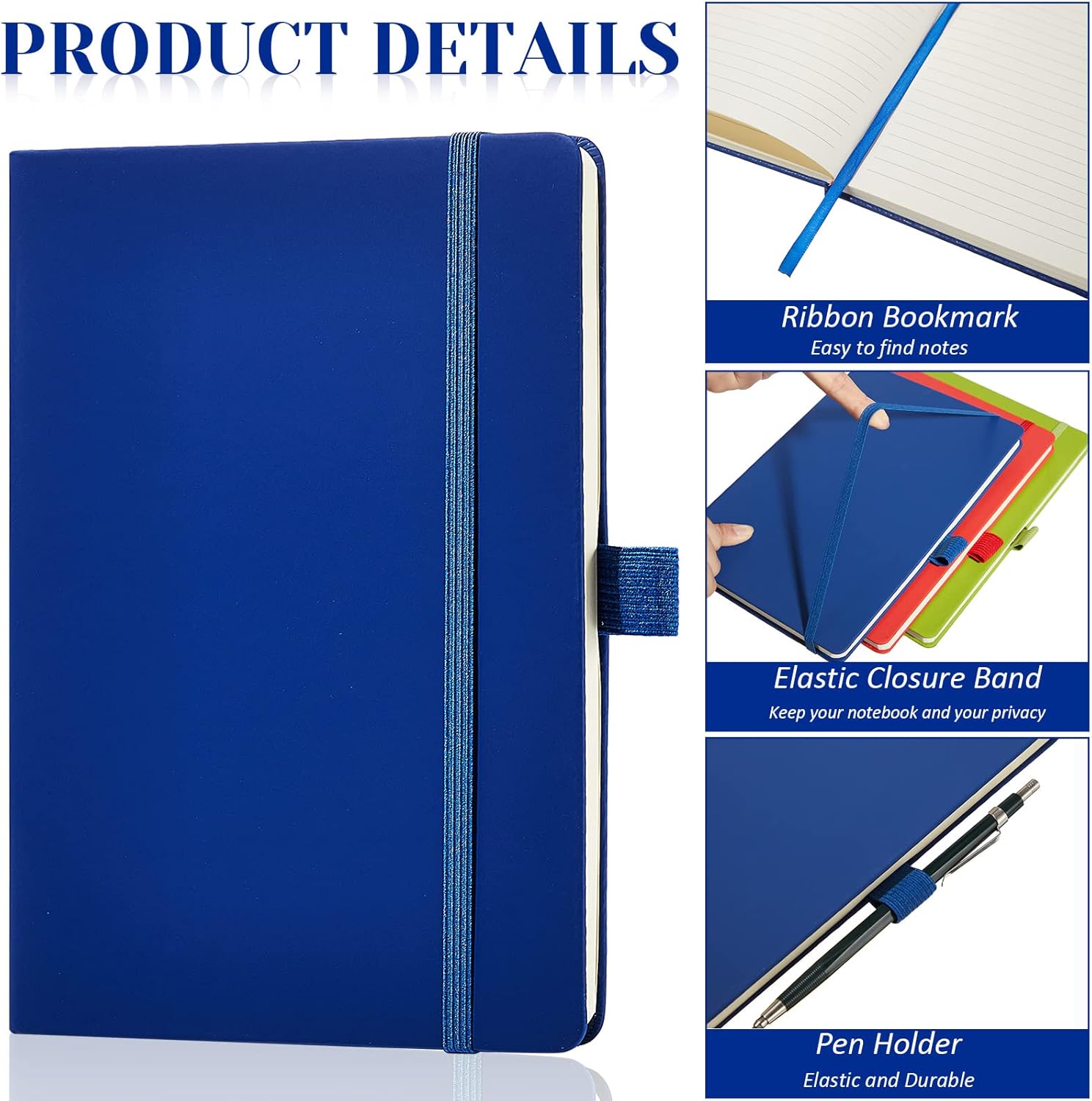 Laumoi 14 Pack Lined Journal Notebooks 5.5 x 8.2 Inch A5 Hardcover Notebook College Ruled Notepad with Pen Holder PU Leather Ruled Lined Journals for School Business Work Writing (Bright Color)