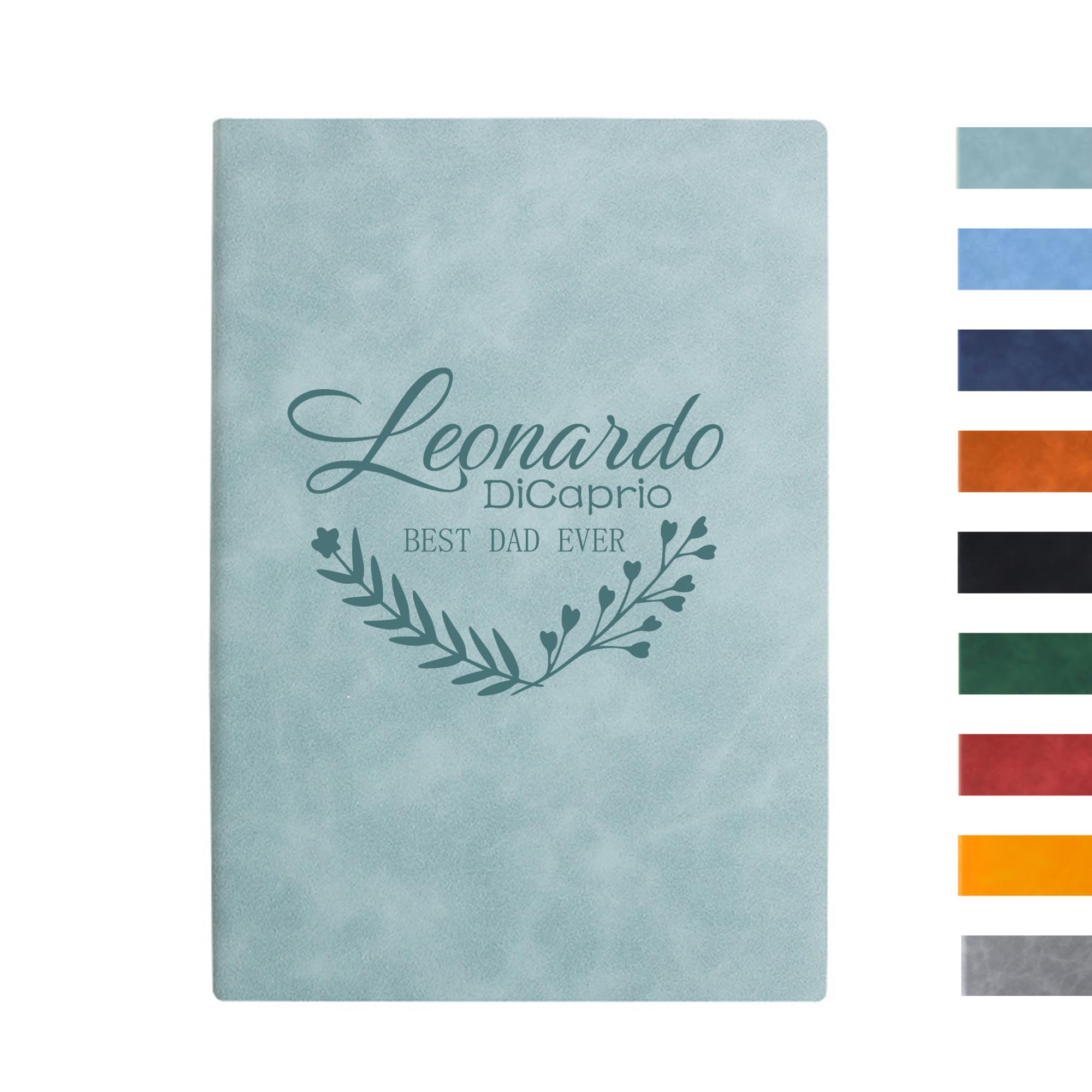 Blireana Personalized Notebooks for Women Men,Custom Hardcover Notebooks,A5 Lined Leather Bound Journal (Sky Blue)