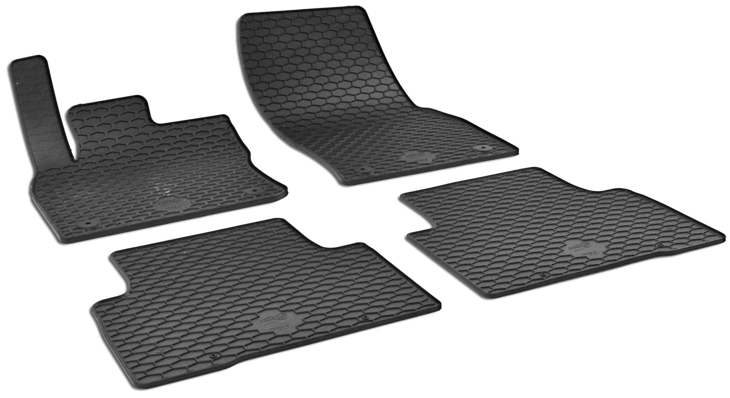 WALSER DirtGuard Gummi Fussmatten Auto für VW Touran (5T1) 05/2015-Heute, VW Tiguan (AD1) 01/2016-Heute, 100% passgenaue Auto Fußmatten, robuste Universal Fußmatte Auto, Gummimatten Auto