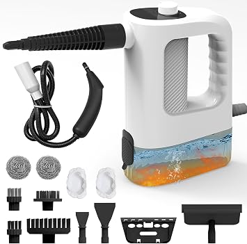 Handheld Steam Cleaner, 15s Instant Heat, 400ML Tank, Portable Steamer for Grout, Floor, Couch, Furniture, Kitchen, Lockable, Refill Anytime