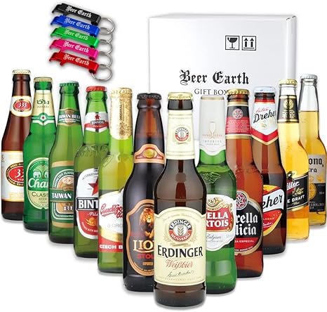 Amazon Co Jp 世界のビール 12ヵ国12本 飲み比べ ギフトセット 安心の全品正規輸入品 アルミ製オリジナル栓抜き付き バレンタイン お祝 お返し 誕生日プレゼント 食品 飲料 お酒
