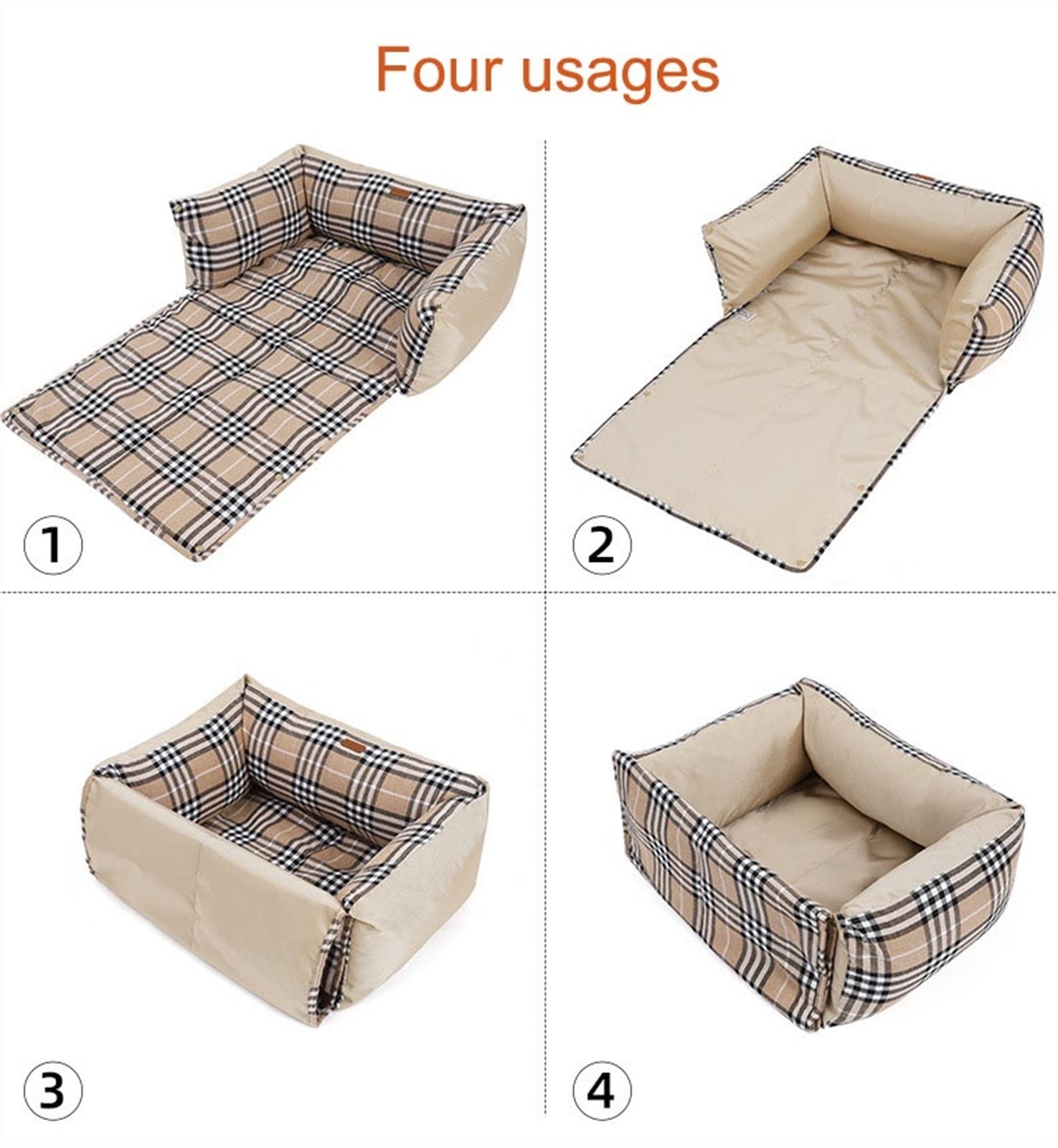 Cama Gruesa y Cálida para el Sofá, Cama Ortopédica para el Asiento del Coche y La Cubierta del Sofá, Cojín Anti Ansiedad para Perros Pequeños, Medianos y Grandes