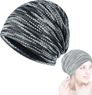 Winter Knitted Beanie Hats, Stretchy Soft Warm Skull Slouchy Hats Fishing Hats Unisex Fleece Lined Cap for Men Women