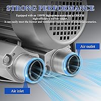 Vista 7 de ARTIBETTER Pump Aquarium Blowers Fish Tank Pump Suction Blower for Sewage Silver