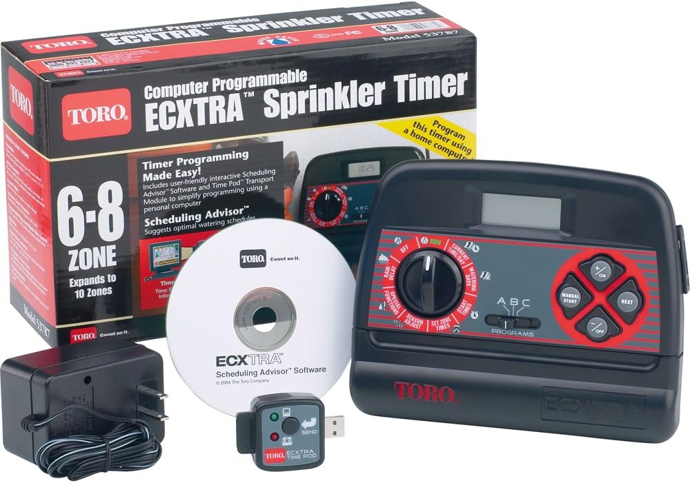 Amazon.com : Toro 53787 Ecxtra 6-to-8-Zone Sprinkler Timer with Software and Module : Watering ...