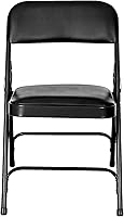 Vista 4 de OEF Furnishings OEF1300 Series - Sillas plegables acolchadas de vinilo de alta calidad con soporte de triple soporte, capacidad de 500 libras, Negro