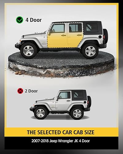 Miniatura 2 de KYX Estribos para Wrangler JK 2007-2018 de 4 puertas, 3 escalones laterales de tubo, diseño de dos escaleras, rieles de puerta de automóvil, barras