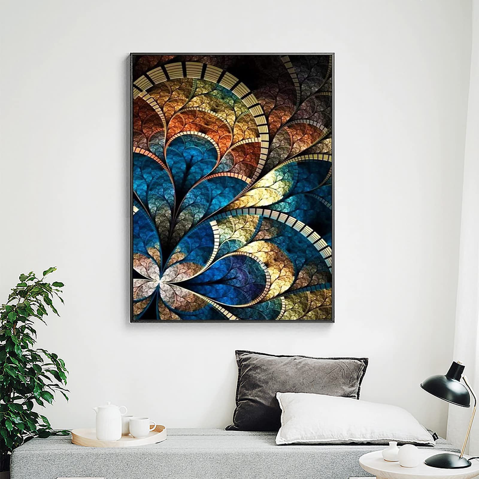 Trayosin 5D DIY Diamond Painting Erwachsene Mandala, Diamant Painting Mandala Bilder Fu00fcr Malen Nach Zahlen Diamanten Malerei Kits Diamanten Dekoration (A,50x50cm