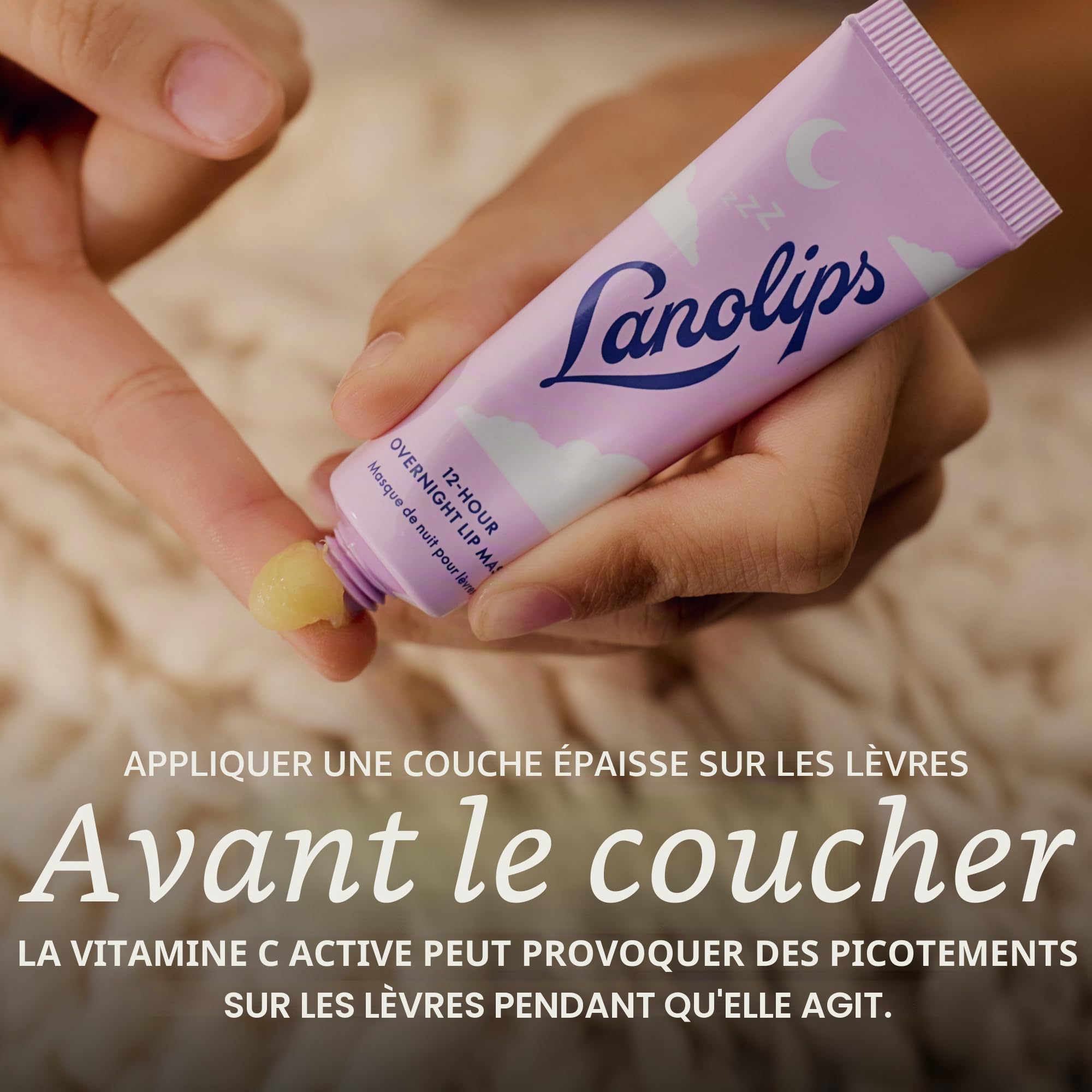 Masque à lèvres de nuit 12 heures – Hydratant riche pour les lèvres avec acide hyaluronique, vitamine C et céramides – Restaure, adoucit et régénère les lèvres pendant que vous dormez – Soin des