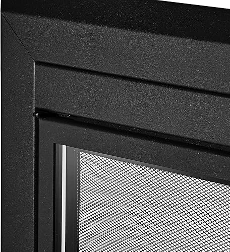 Miniatura 8 de UniFlame - Logan - Puertas de chimenea estilo gabinete con vidrio templado ahumado (color negro, tamaño mediano - se adapta a aperturas de 30 a 37