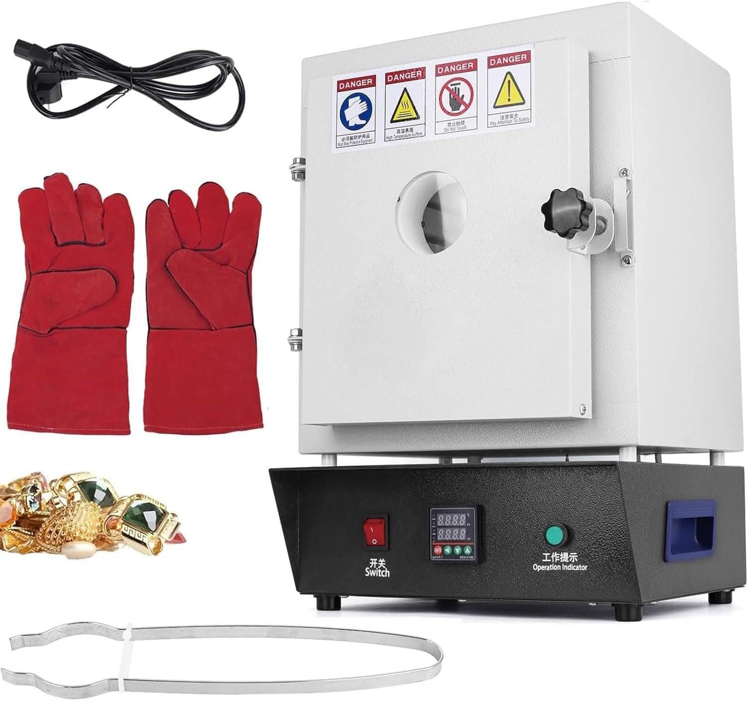 MANYOUYOU Muffle Furnace 2102℉(1150 ℃) Hi-Temp Burnout Oven High Temperature Resistance Furnace with Observation Window, 1500w Tabletop Stove High Temperature Burnout Kiln