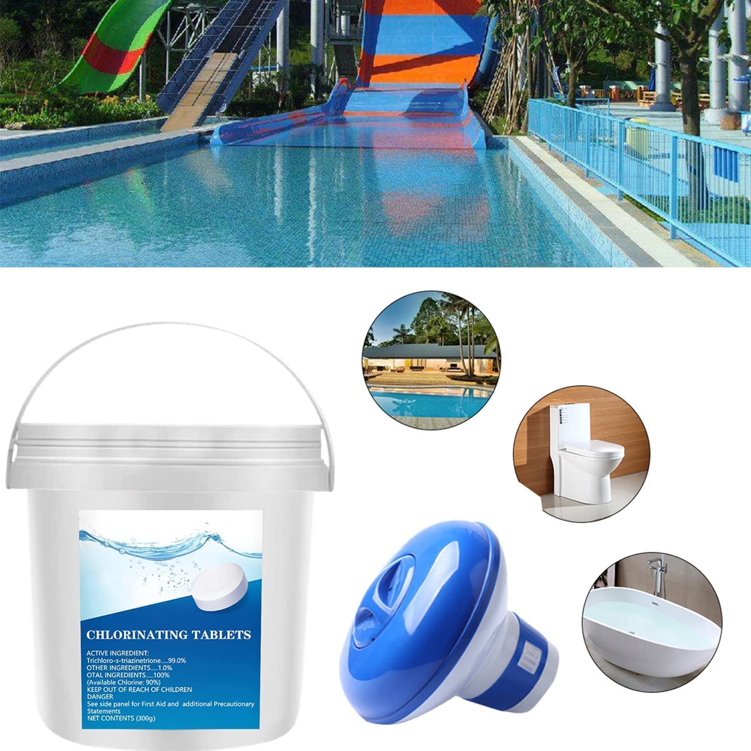 Buy Chlorine Tablets, 100g Chlorinating Tablets with Chlorine Floater