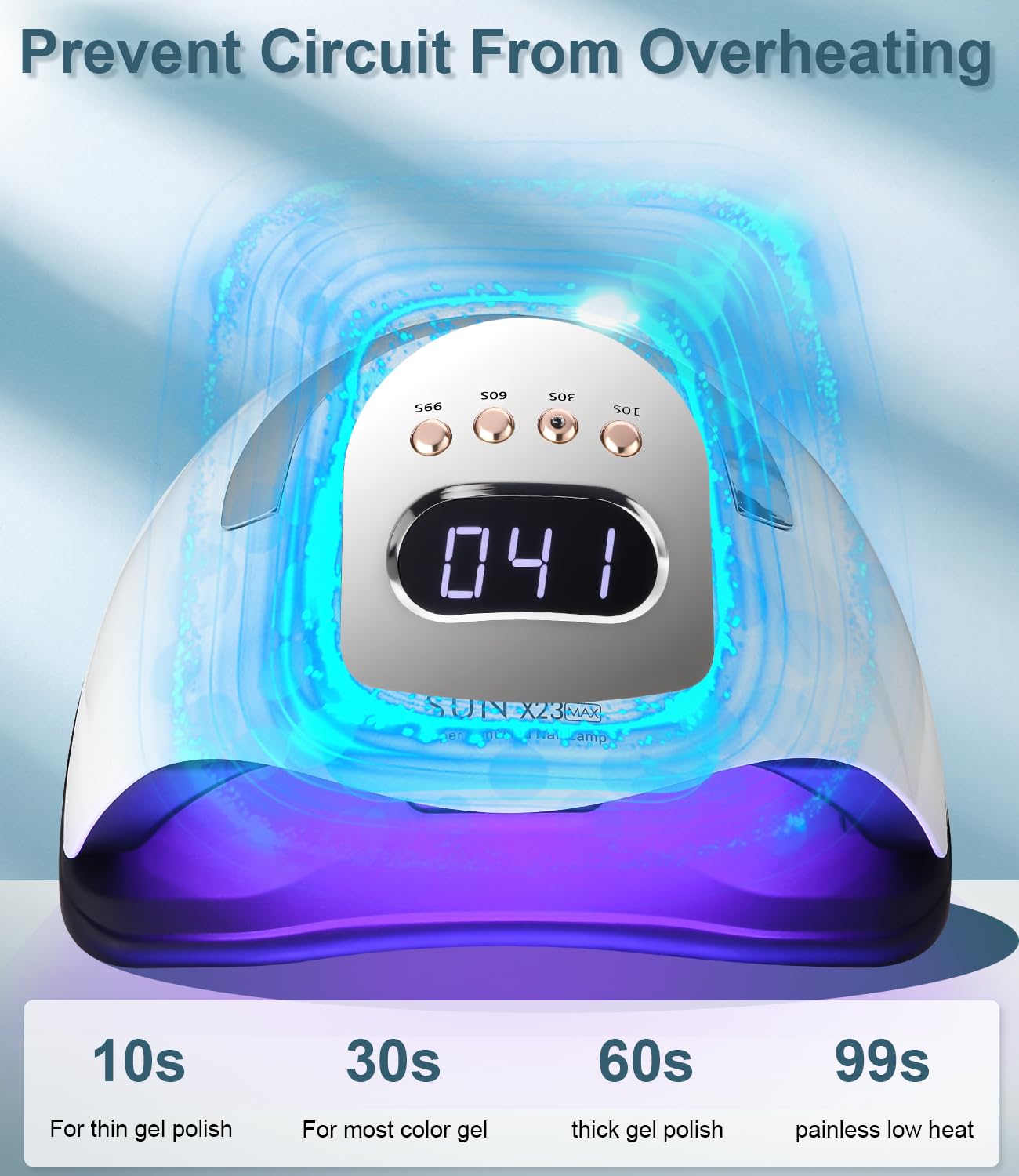 Lámpara de Uñas UV, 380W 81 LED Lámparas Profesional Maquina Secadora de Uñas Rápido, Curado de Esmalte de Gel con 4 Temporizador y Pantalla LCD Para Manicura/Pedicura Nail Art en el Hogar