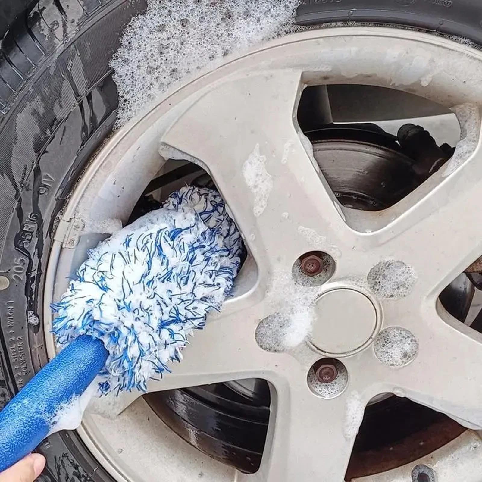 Myjnia samochodowa Super Brush Pluszowa Premium Szczotka do kół Antypoślizgowy uchwyt Łatwe do czyszczenia Felgi Szprychy Beczka koła