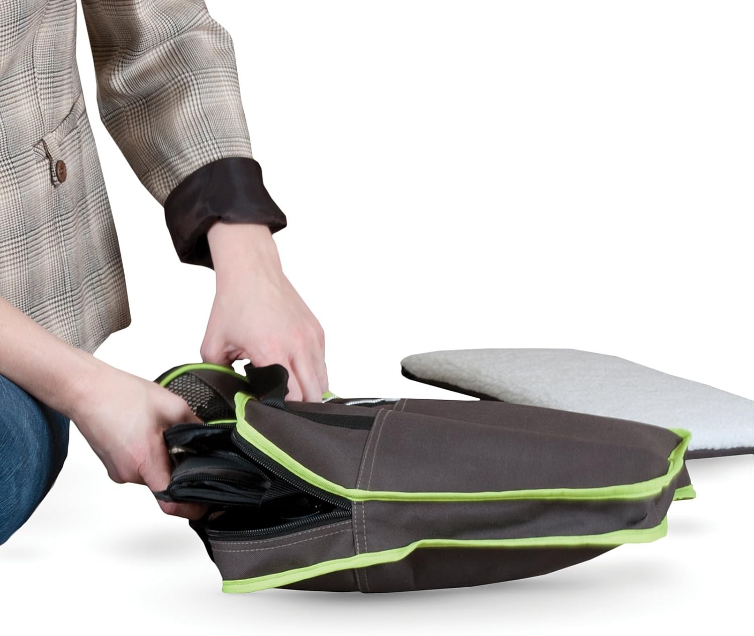 K&H Pet Products Classy Go Pet Carrier Brown/Lime Green Medium 21" x 10" x 10.5"