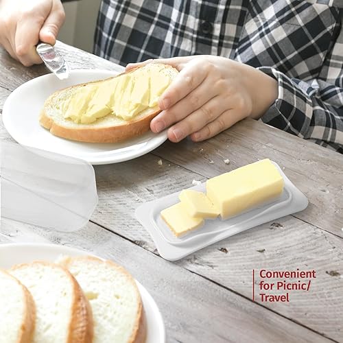 Miniatura 5 de Contenedor de mantequilla  Contenedor de almacenamiento de mantequilla con tapa transparente  Contenedor de mantequilla de plástico duradero para