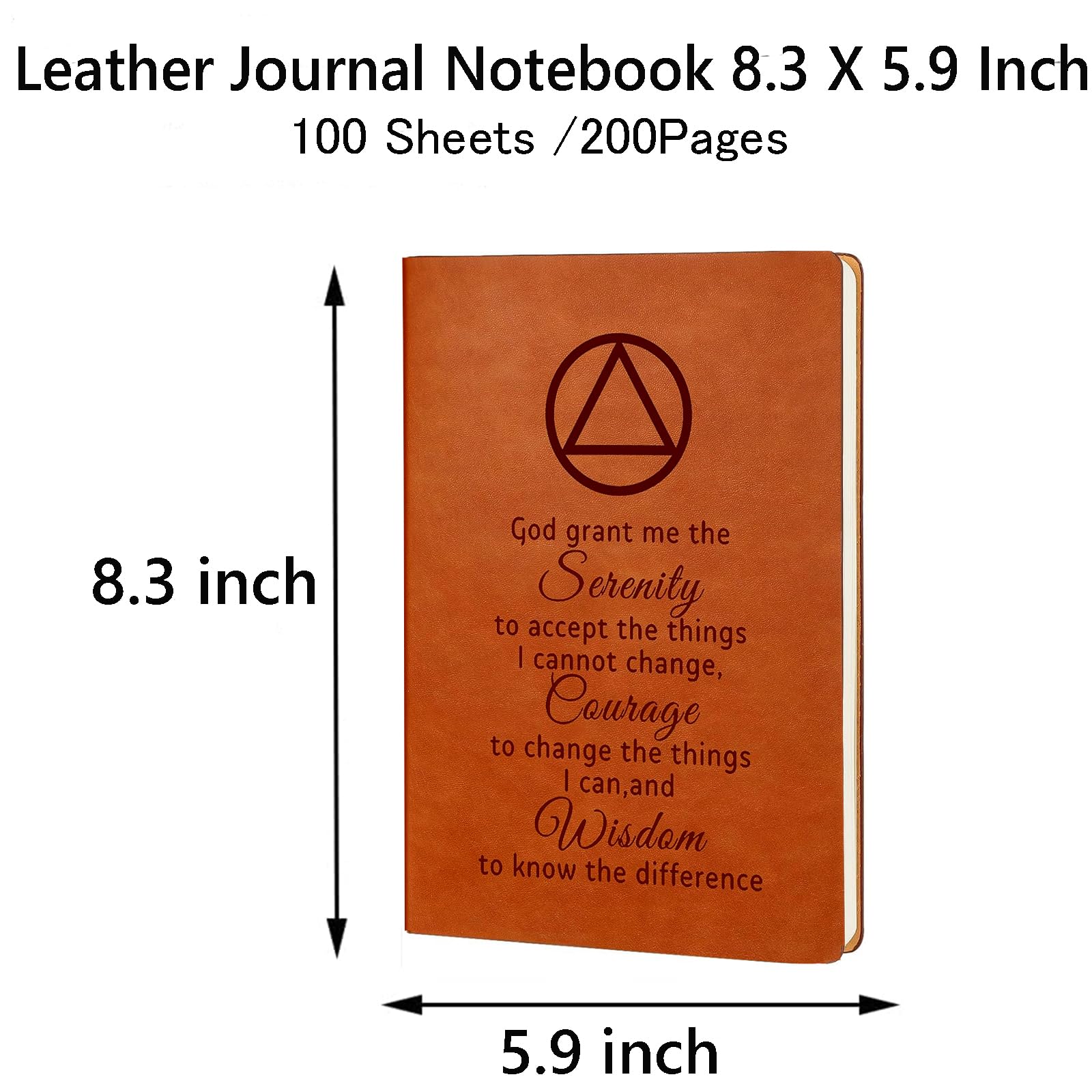 AA & NA Sobriety Leather Notebook Addiction Recovery Gift for Friends Women Men Birthday Gifts New Beginnings Gifts for Friends (God grant me-AA)