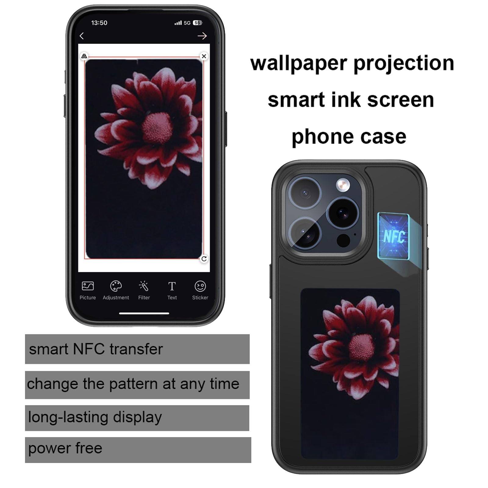 Amazon.com: Aikelai Upgraded Version Ink Screen Smart Phone Case