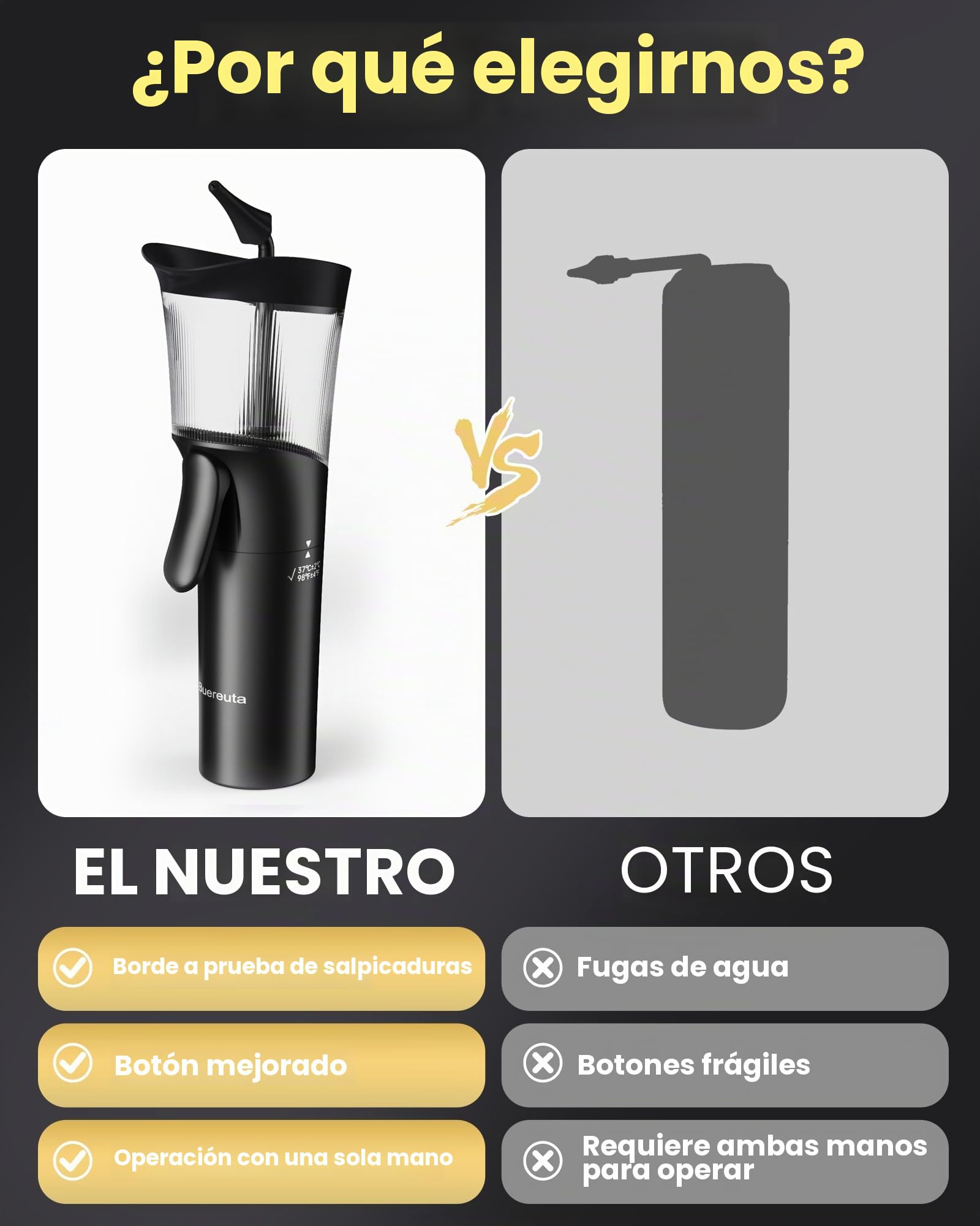 Set de removedor de cerumen - Limpiador manual de oídos, dispositivo de lavado de oídos con tanque de aguas residuales integrado, limpiador de oídos para adultos con boquilla de silicona suave