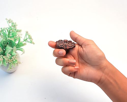 Miniatura 4 de Mascot Hardware CK145 COP Cosmo Flower 1-56 pulgadas (1.850 in) Perillas de gabinete de pátina de cobre envejecido, pomos de cajón, tiradores de