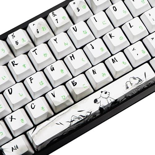 Miniatura 10 de MOLGRIA Juego de 71 teclas Panda de tinta para teclado de 71, 64, 61 teclas, perfiles PBT OEM personalizados con fuente japonesa para Cherry MX
