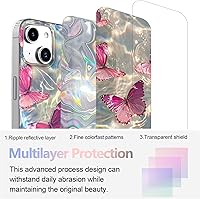 Vista 677 de I-MGAE-IN-AR - Funda diseñada para iPhone 12 y 12 Pro, diseño de mariposa plateada brillante, funda protectora de poliuretano termoplástico, suave