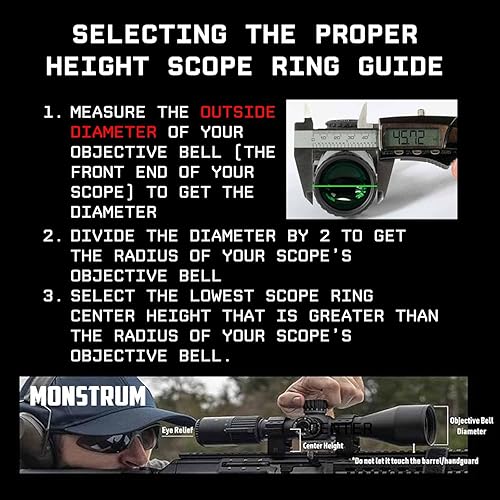 Miniatura 2 de Monstrum Precision Picatinny Scope Rings  1 inch Diameter